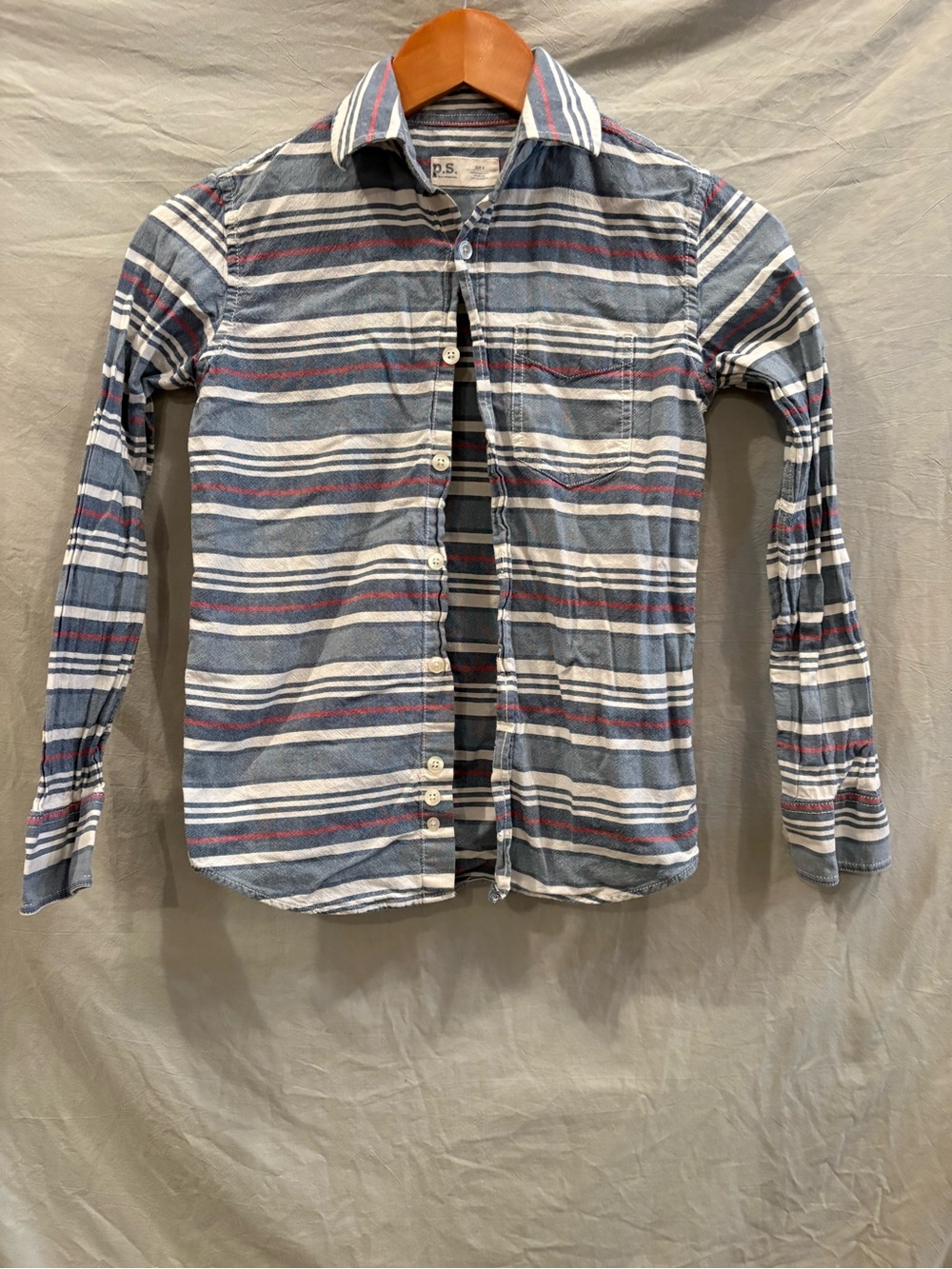 Button-Down Shirt in Blue Striped Print for Kids